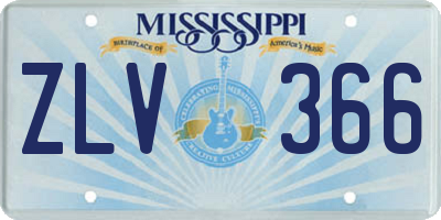MS license plate ZLV366