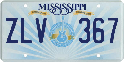 MS license plate ZLV367