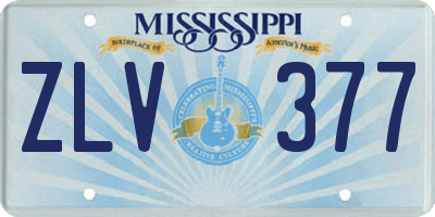 MS license plate ZLV377