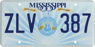 MS license plate ZLV387