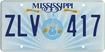 MS license plate ZLV417