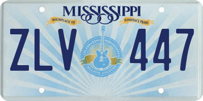 MS license plate ZLV447