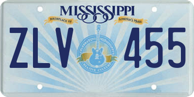 MS license plate ZLV455