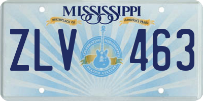 MS license plate ZLV463