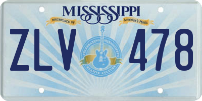 MS license plate ZLV478