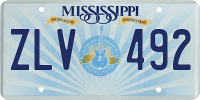 MS license plate ZLV492