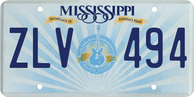 MS license plate ZLV494