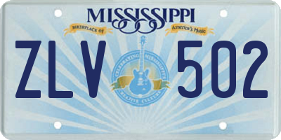 MS license plate ZLV502
