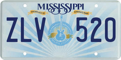 MS license plate ZLV520