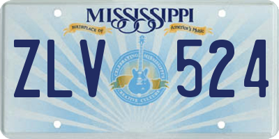 MS license plate ZLV524