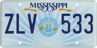 MS license plate ZLV533