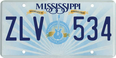 MS license plate ZLV534