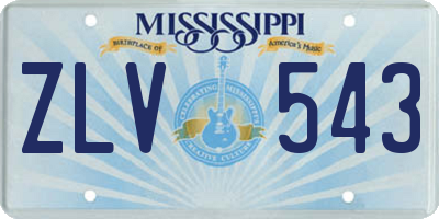 MS license plate ZLV543