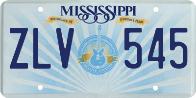 MS license plate ZLV545