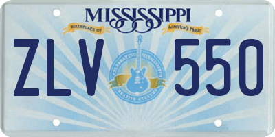 MS license plate ZLV550