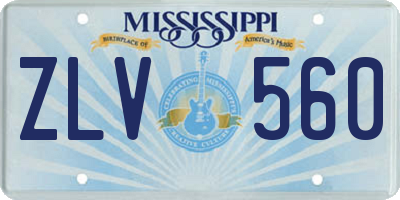 MS license plate ZLV560