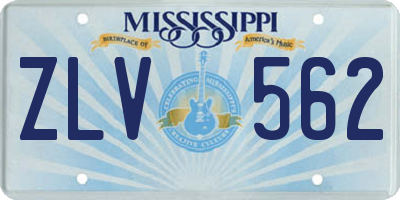 MS license plate ZLV562