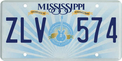 MS license plate ZLV574
