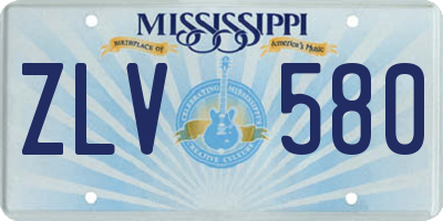 MS license plate ZLV580