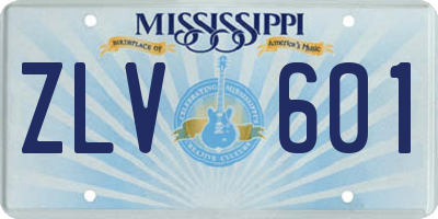MS license plate ZLV601