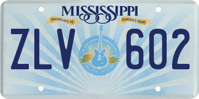 MS license plate ZLV602
