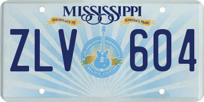 MS license plate ZLV604