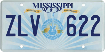 MS license plate ZLV622