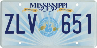 MS license plate ZLV651