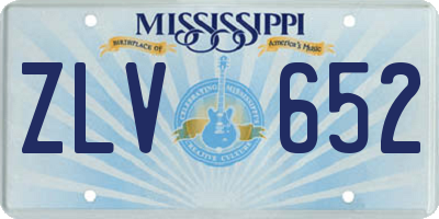 MS license plate ZLV652