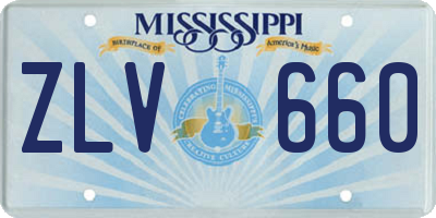 MS license plate ZLV660