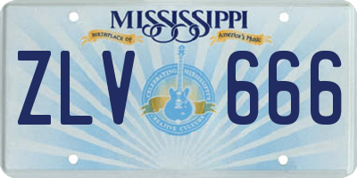 MS license plate ZLV666