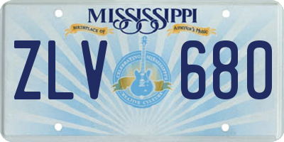 MS license plate ZLV680