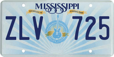 MS license plate ZLV725