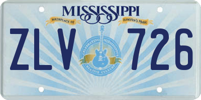 MS license plate ZLV726
