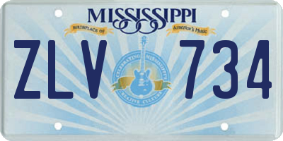 MS license plate ZLV734