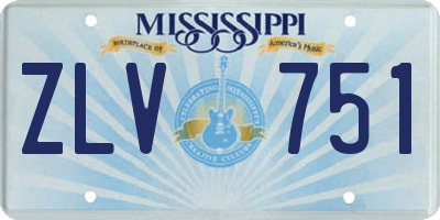 MS license plate ZLV751