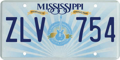 MS license plate ZLV754