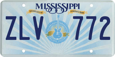 MS license plate ZLV772