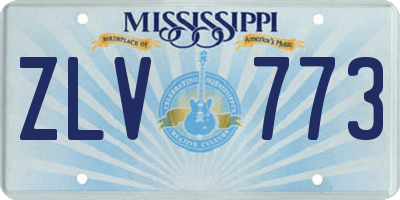 MS license plate ZLV773