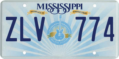 MS license plate ZLV774