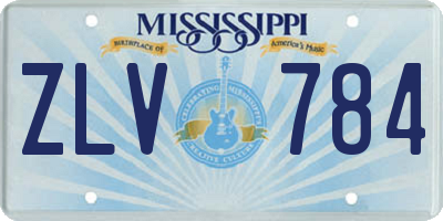 MS license plate ZLV784