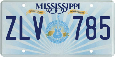 MS license plate ZLV785
