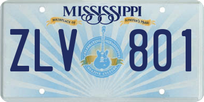 MS license plate ZLV801