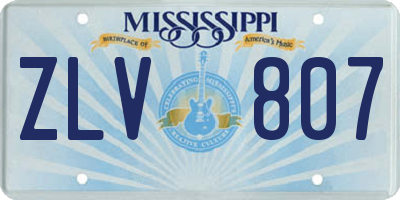 MS license plate ZLV807