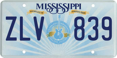 MS license plate ZLV839