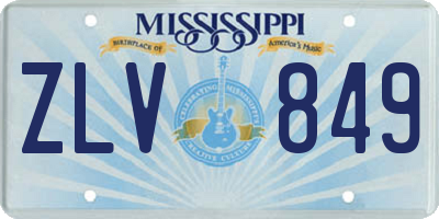 MS license plate ZLV849