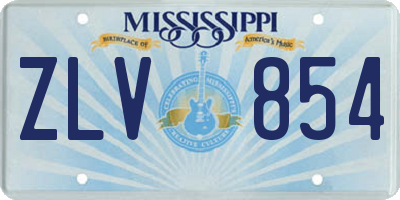 MS license plate ZLV854