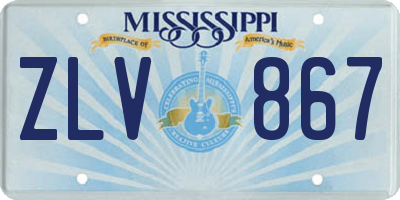 MS license plate ZLV867