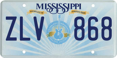 MS license plate ZLV868