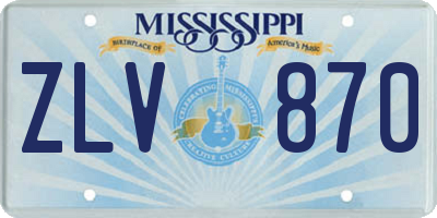 MS license plate ZLV870